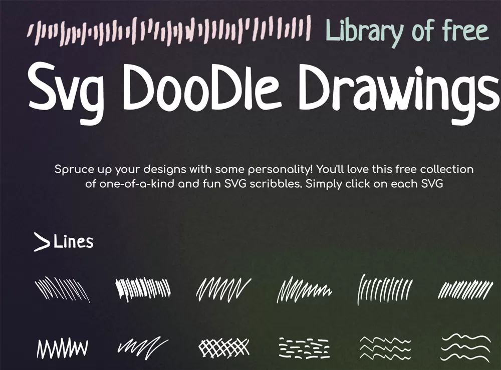 网站推荐:免费 SVG 涂鸦绘图(独一无二且有趣的 SVG 涂鸦线条、抽象、圆圈、箭头和画笔)