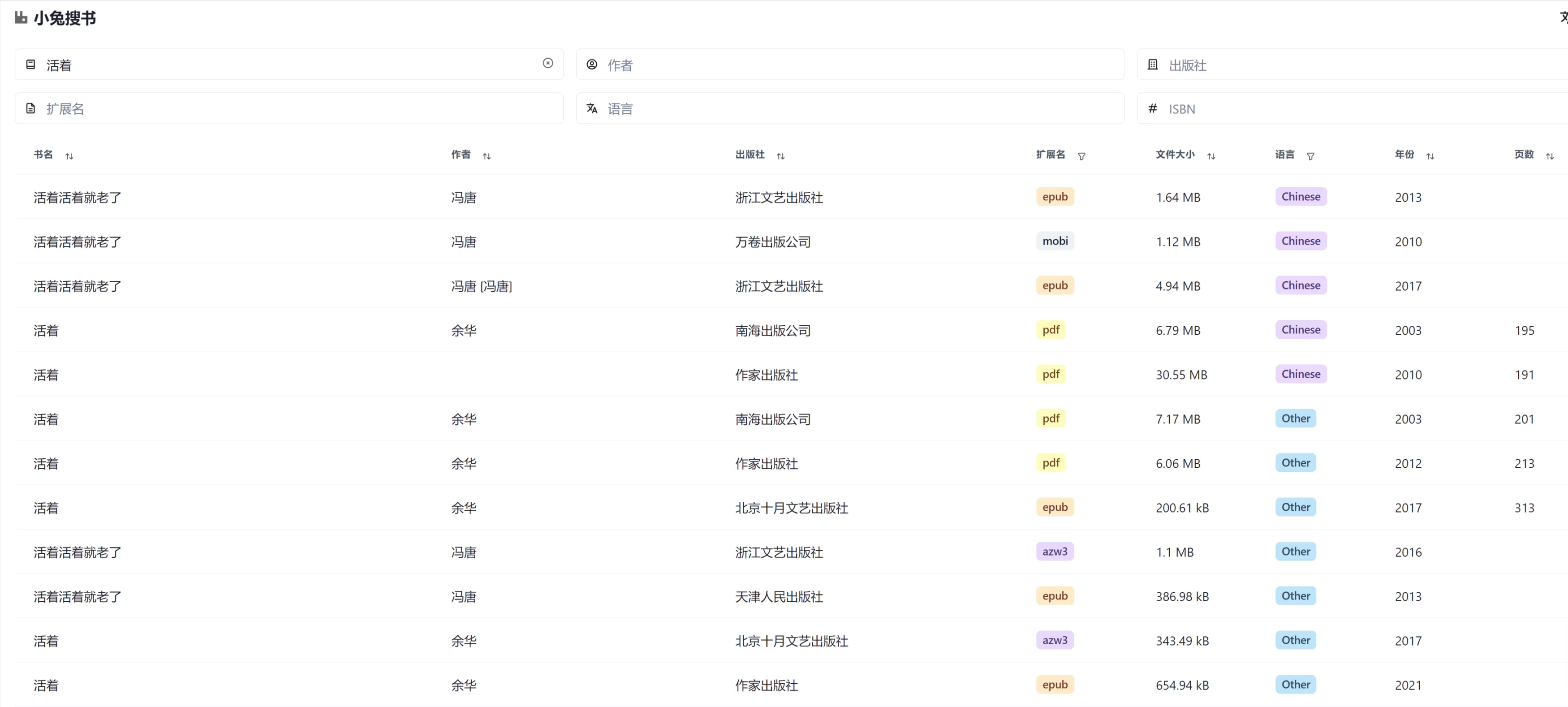 网站推荐:小兔搜书（一个电子书搜索引擎）